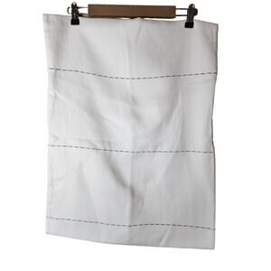 CB2 White w/ Fine Line Dash Black Textured STANDARD Pillow Shams Portugal set/ 2